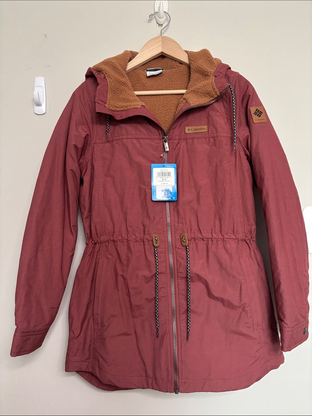 Columbia Women's Utility Jacket in Dusty Rose with Tan Fleece NWT S Small
